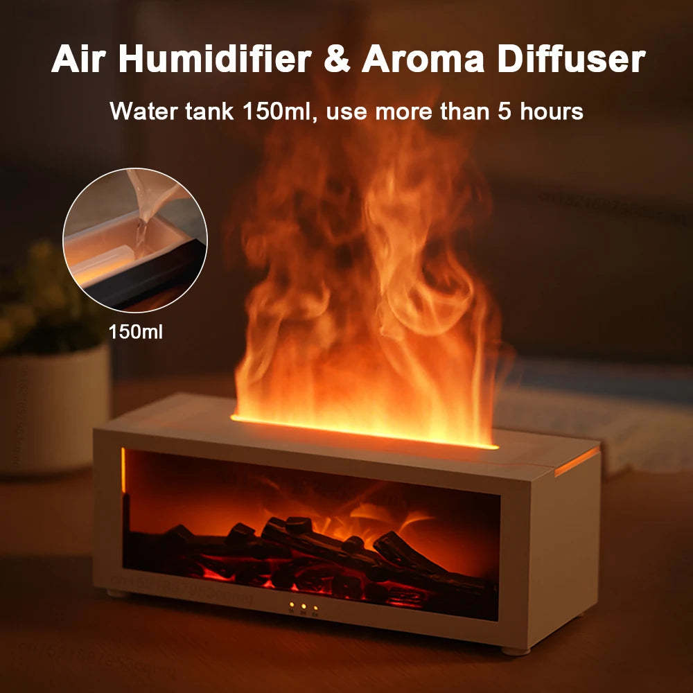 TechzCafe 3D Flame Fireplace Machine Humidifier