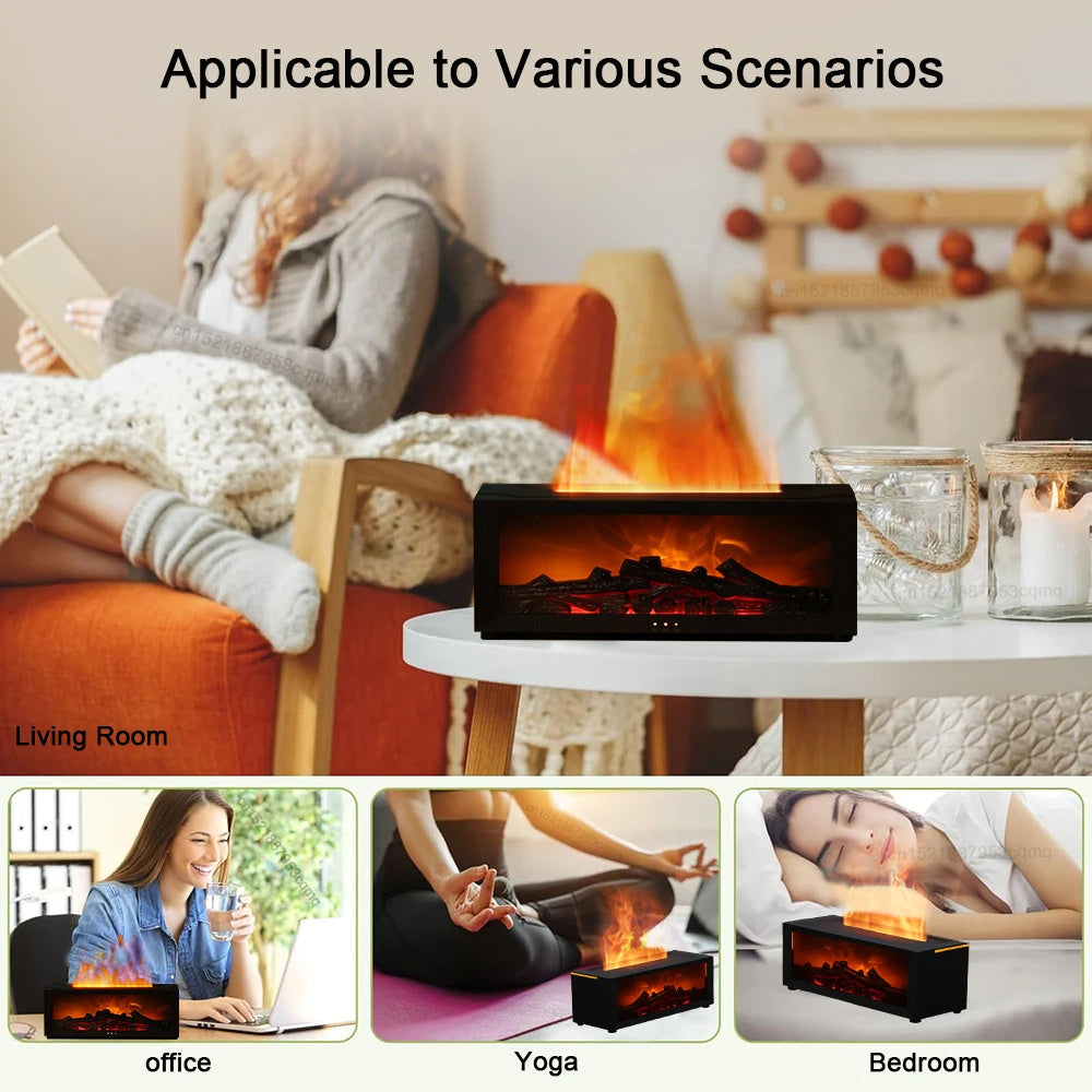 TechzCafe 3D Flame Fireplace Machine Humidifier